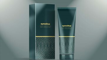 Free Cosmetic and Box Tube Mockup