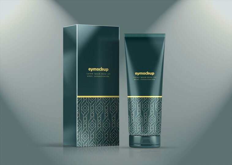 Free Cosmetic and Box Tube Mockup