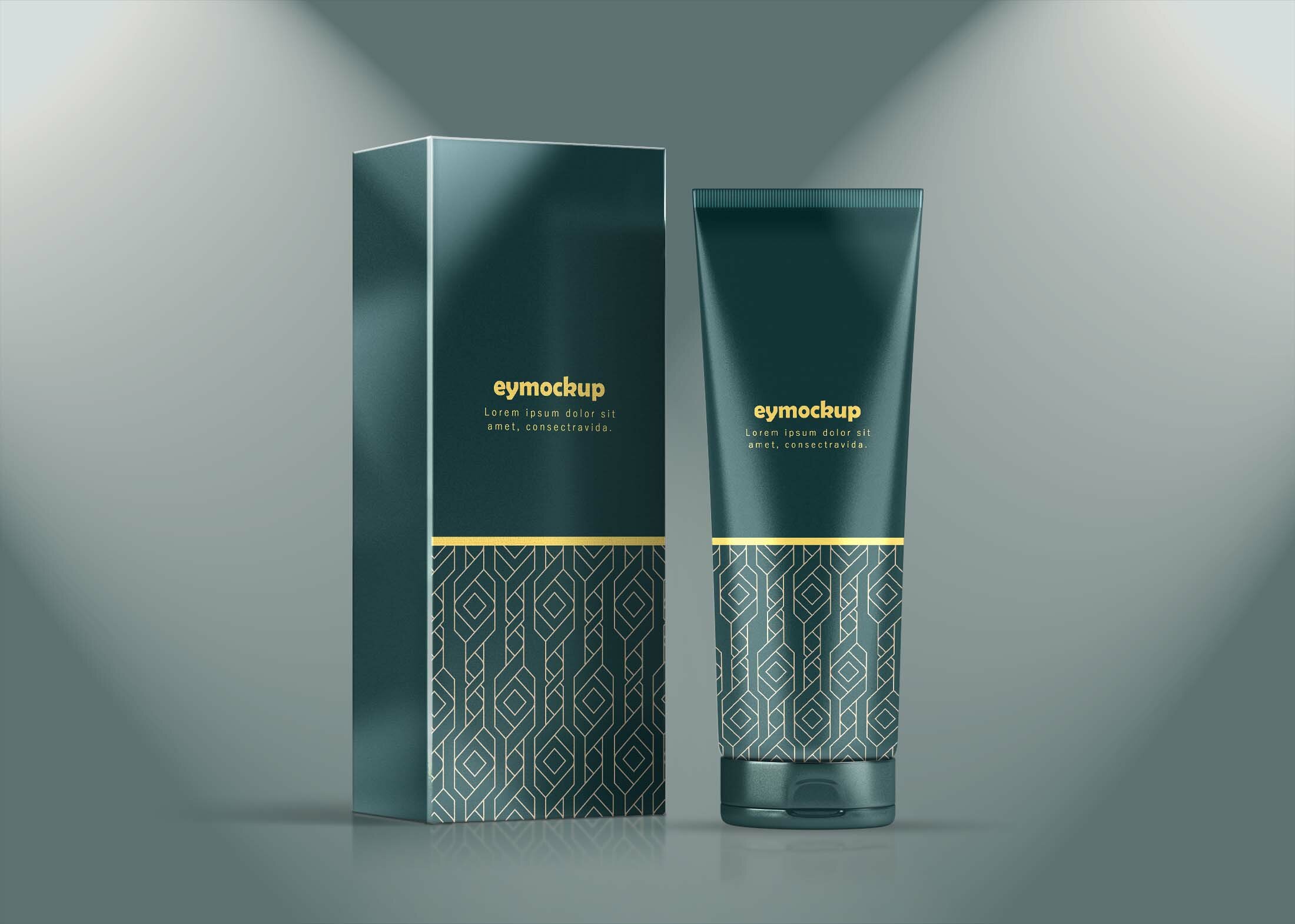 Free Cosmetic and Box Tube Mockup