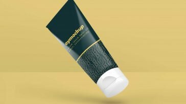 Free Glossy Cosmetic Tube Mockup