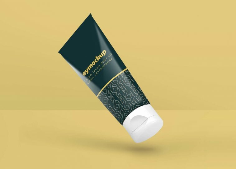 Free Glossy Cosmetic Tube Mockup