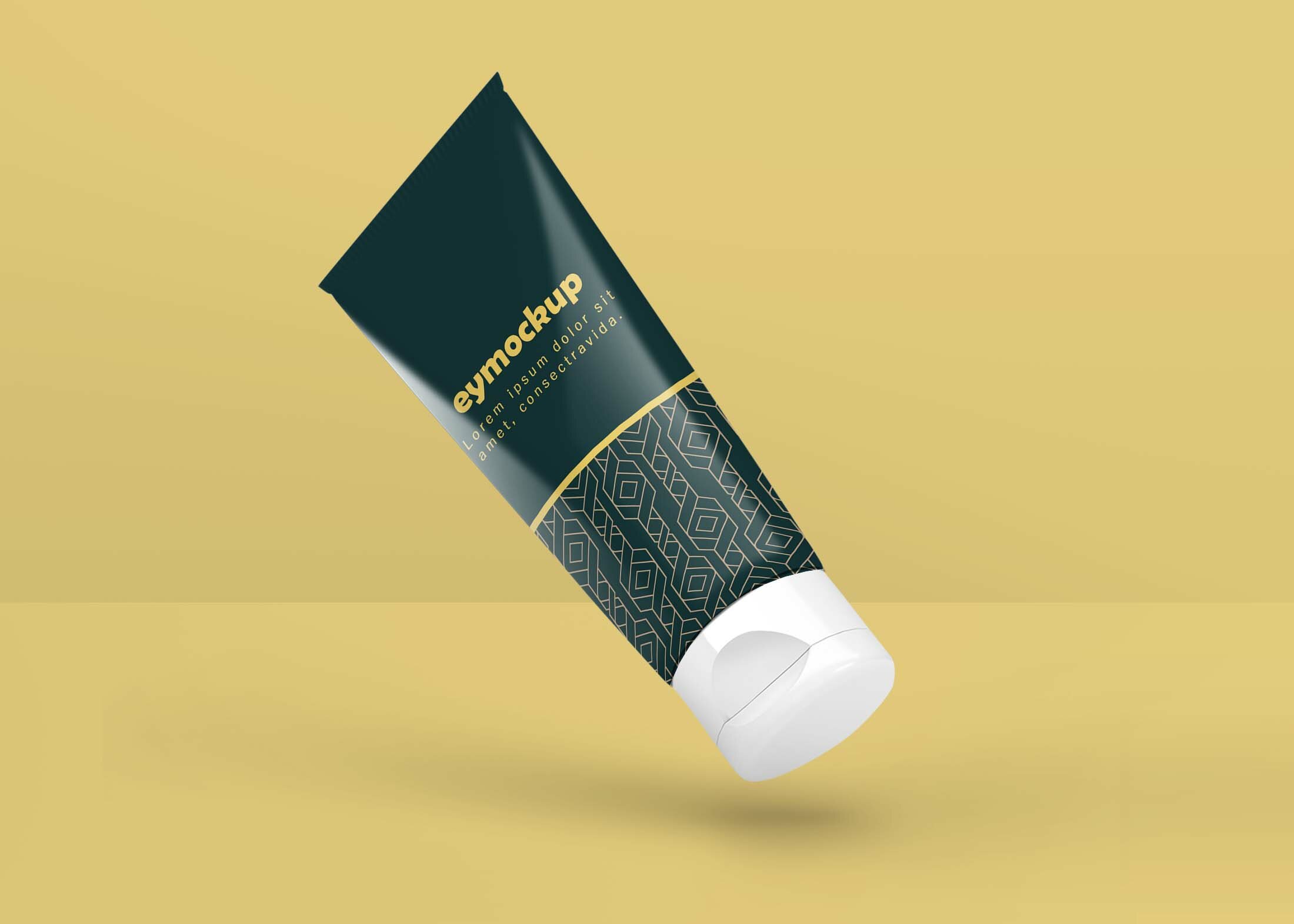 Free Glossy Cosmetic Tube Mockup