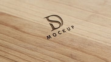 Free Wood Surface Logo Mockup