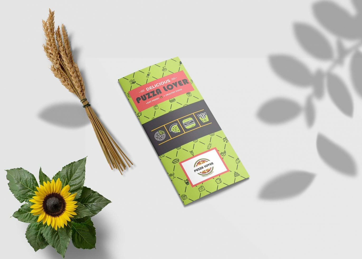 Free Healthy Green Tri-Fold Menu Template