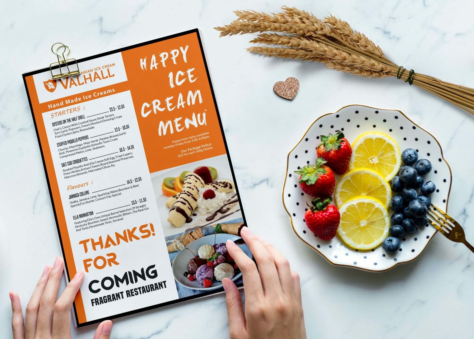 Free Ice Cream Shop Menu Template