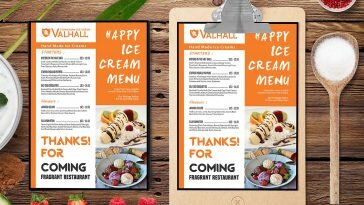 Free Ice Cream Shop Menu Template