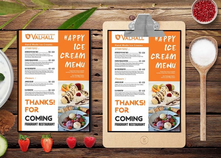 Free Ice Cream Shop Menu Template