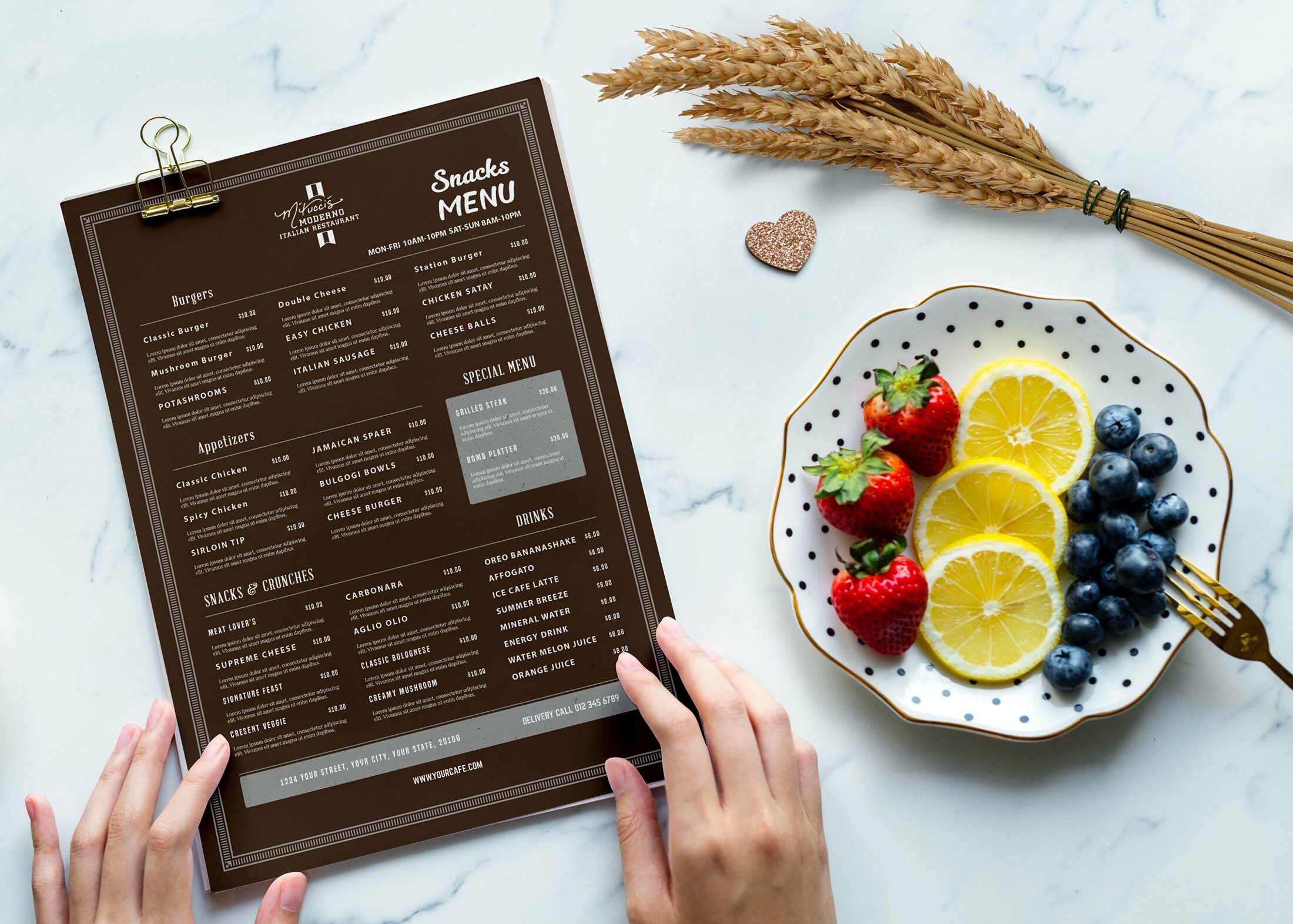 Free Simple Restaurant Menu Template