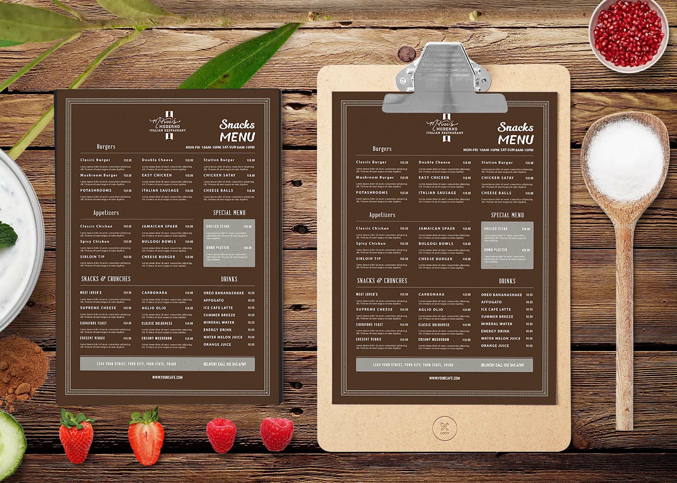 Free Simple Restaurant Menu Template