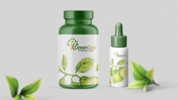 Free Green Dietary Supplement Mockup