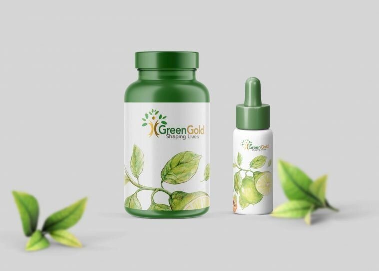 Free Green Dietary Supplement Mockup