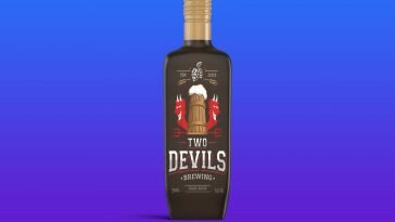 Free New Devils Wine Bottle Mockup