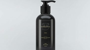 Free Portable Hand Wash Dispenser Bottle Label Mockup
