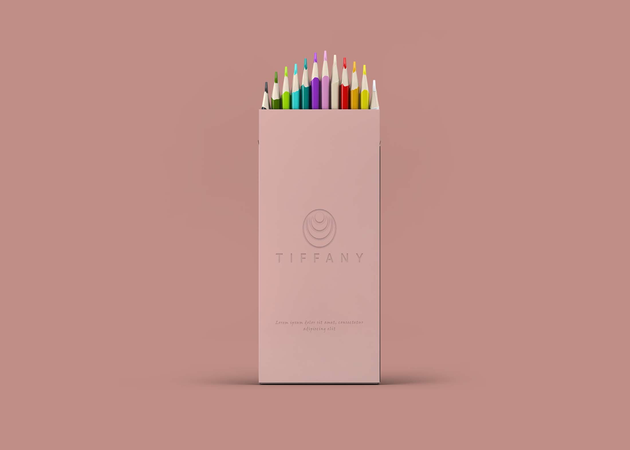 Free Minimal Pencil Box Packaging Mockup