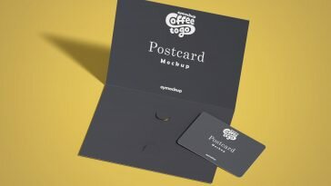 Free Postcard with Invitation Mockup