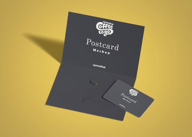 Free Postcard with Invitation Mockup