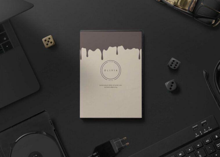 Free Black DVD Screen Mockup