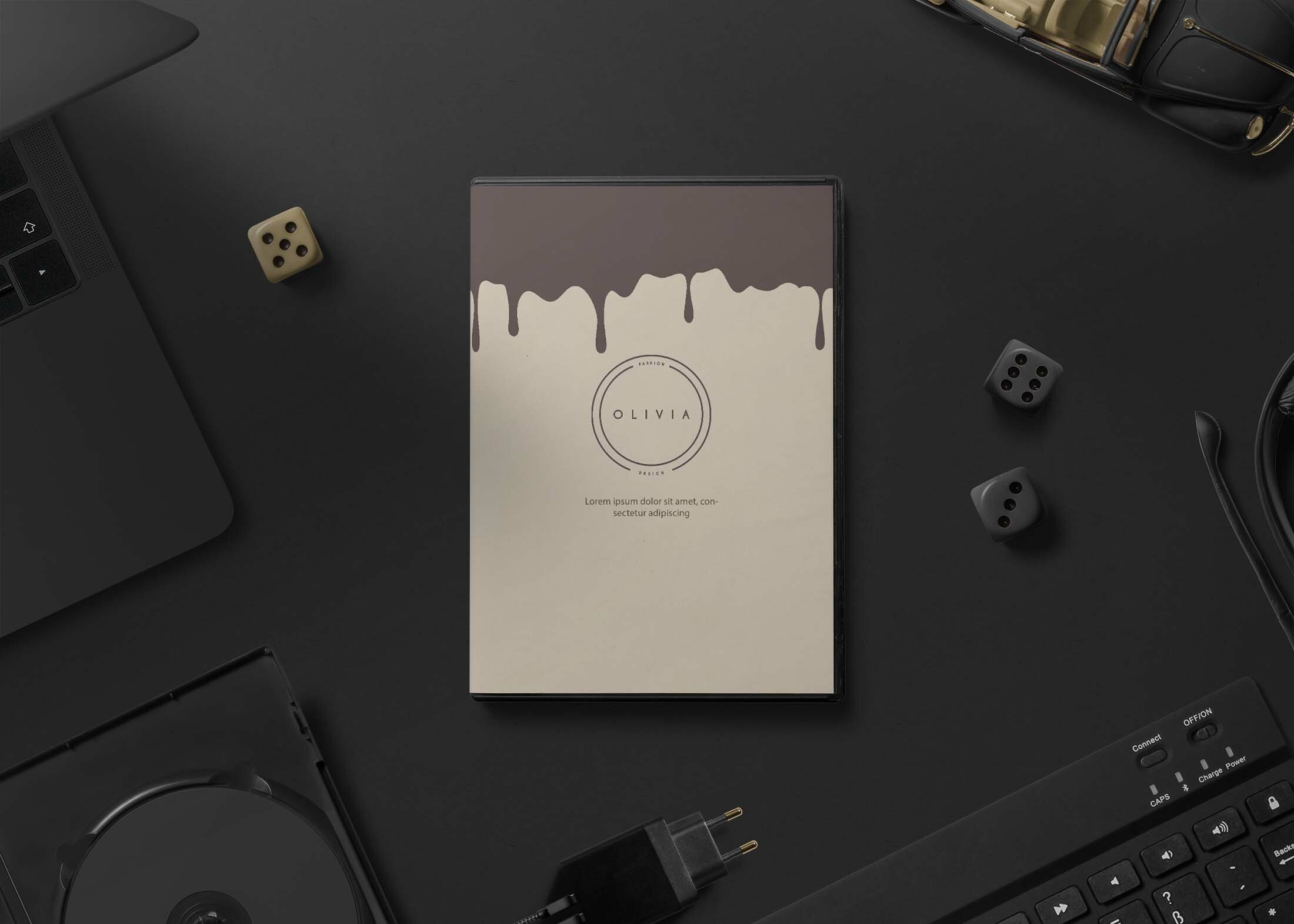 Free Black DVD Screen Mockup