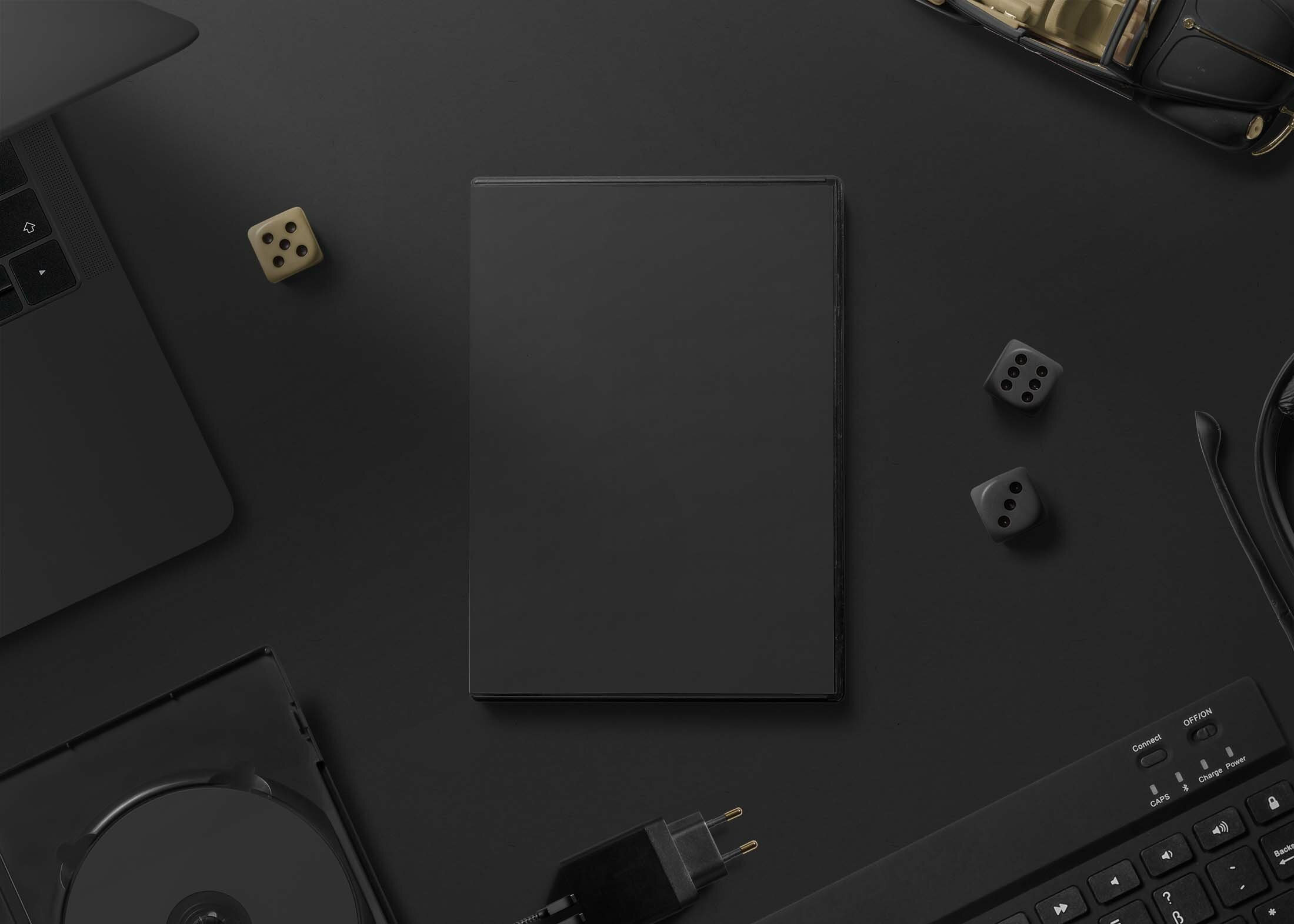 Free Black DVD Screen Mockup