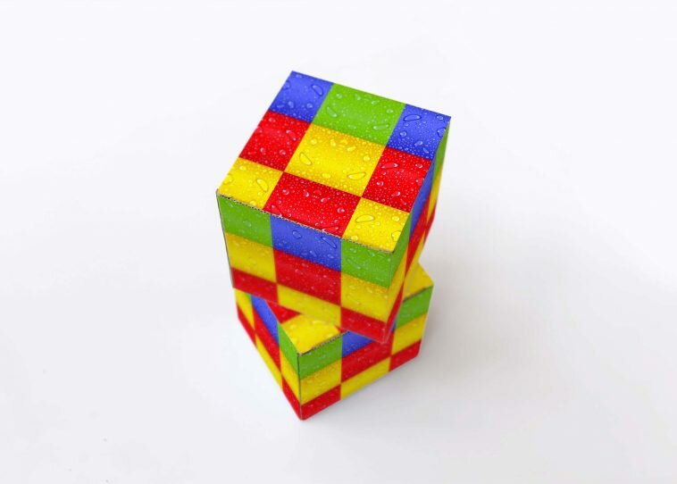 Free Colourful Box Packaging Mockup