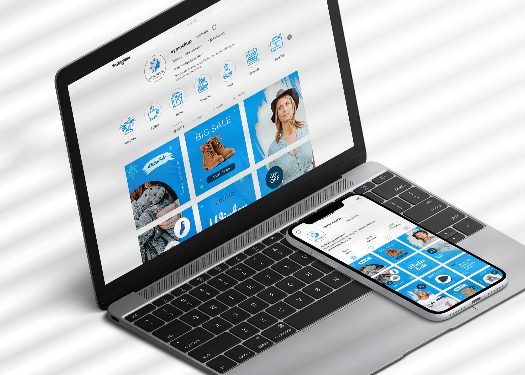 Free Social Account Profile Mockup