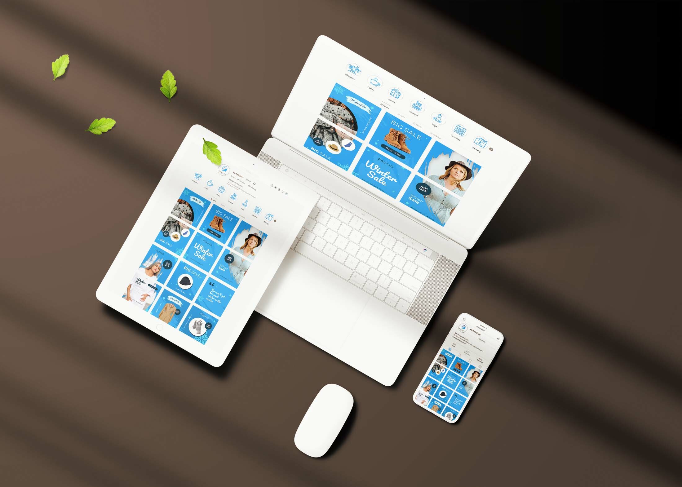Free Unique Website Mockup
