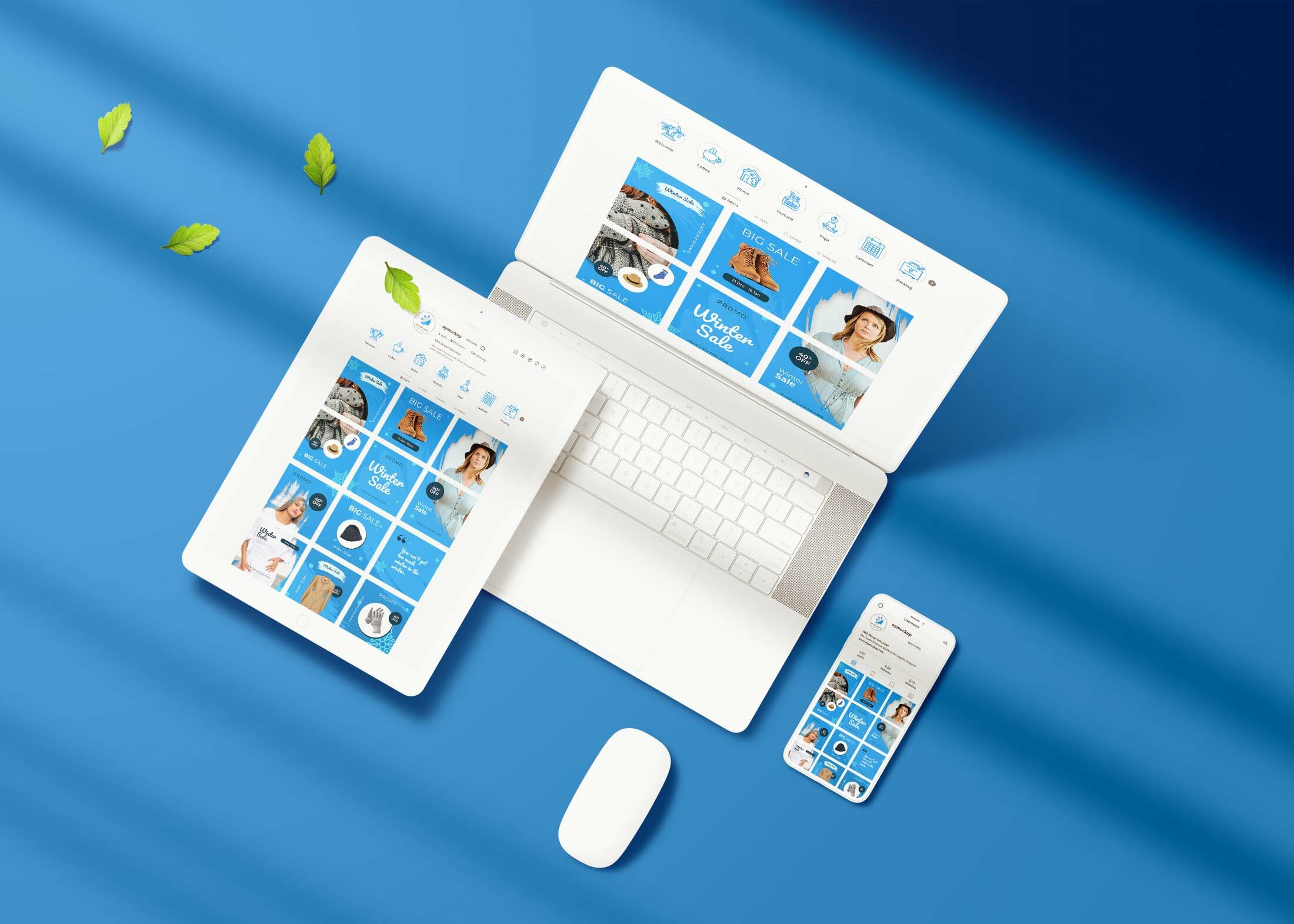 Free Unique Website Mockup